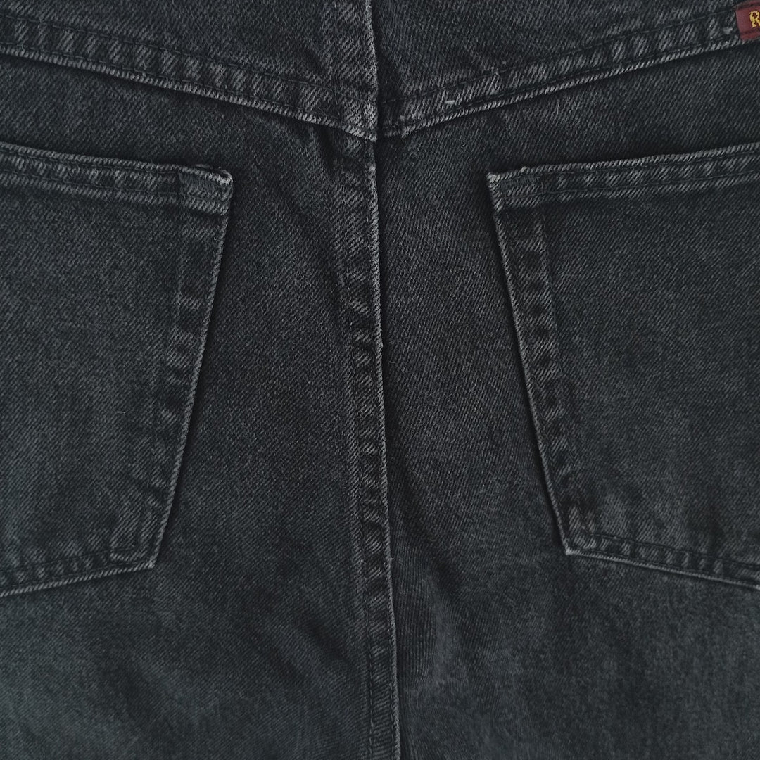 Rustler Black Denim Straight Denim Pants for Men, W33 equivalent cotton black type Vintage Second Hand