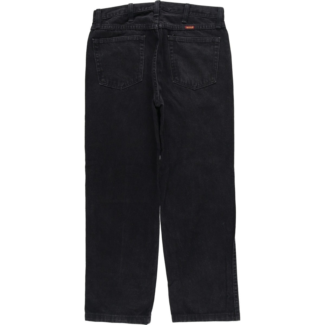 Rustler Black Denim Straight Denim Pants for Men, W31 equivalent cotton black type Vintage Second Hand