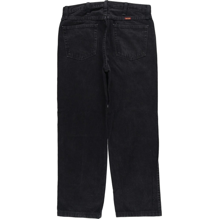Rustler Black Denim Straight Denim Pants for Men, W31 equivalent cotton black type Vintage Second Hand