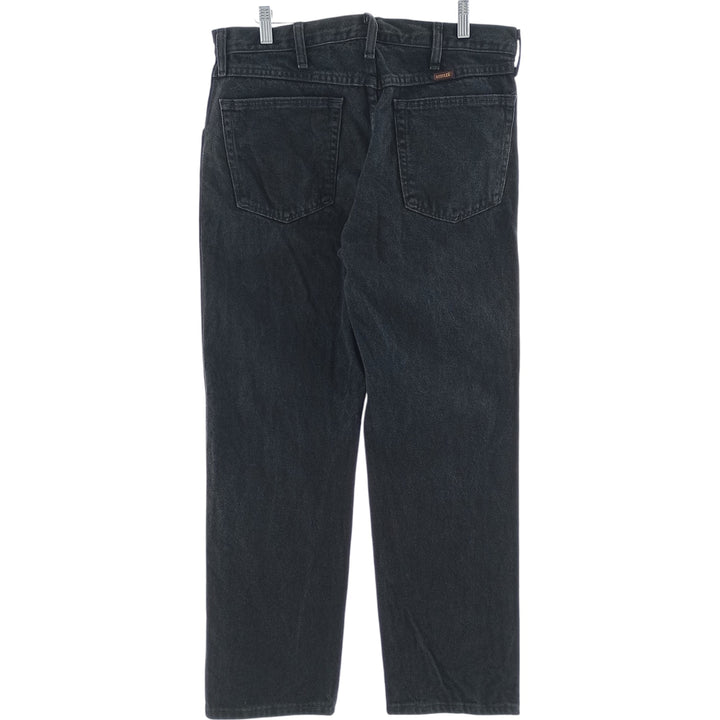 Rustler Black Denim Straight Denim Pants for Men, W34 equivalent cotton black type Vintage Second Hand