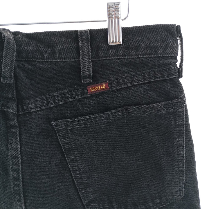 Rustler Black Denim Straight Denim Pants for Men, W34 equivalent cotton black type Vintage Second Hand