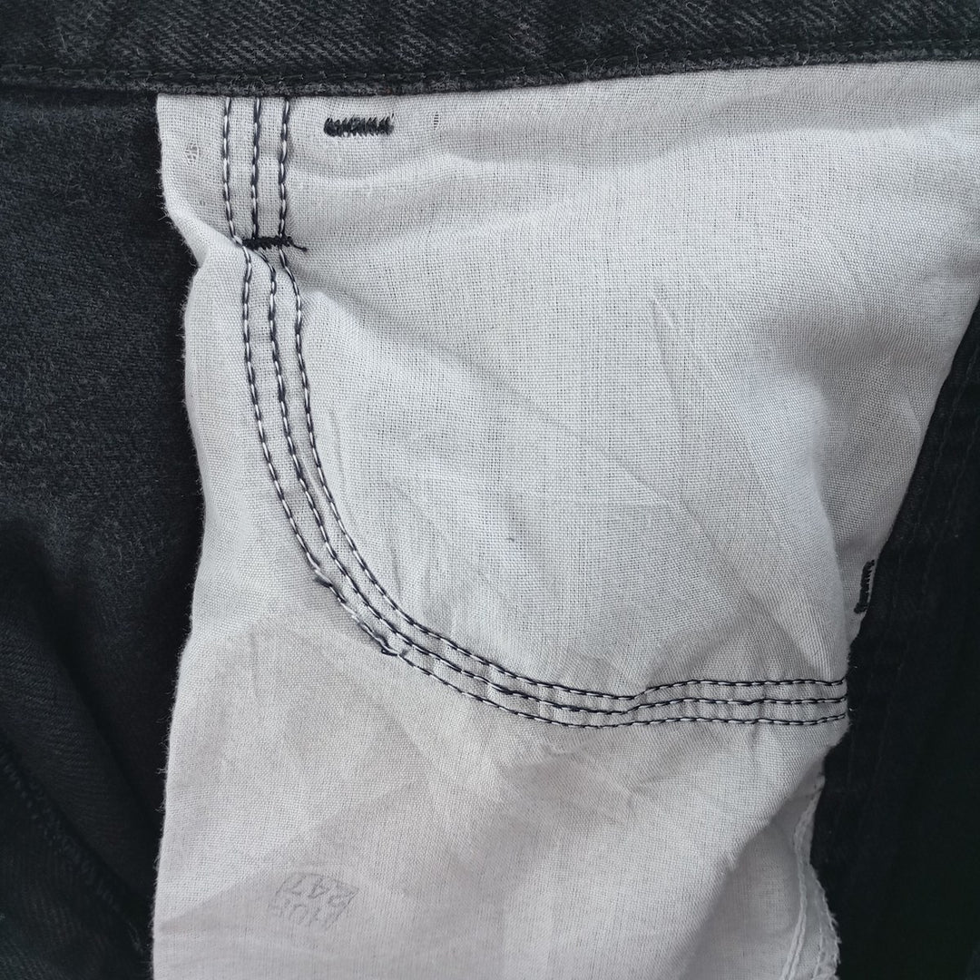Rustler Black Denim Straight Denim Pants for Men, W34 equivalent cotton black type Vintage Second Hand