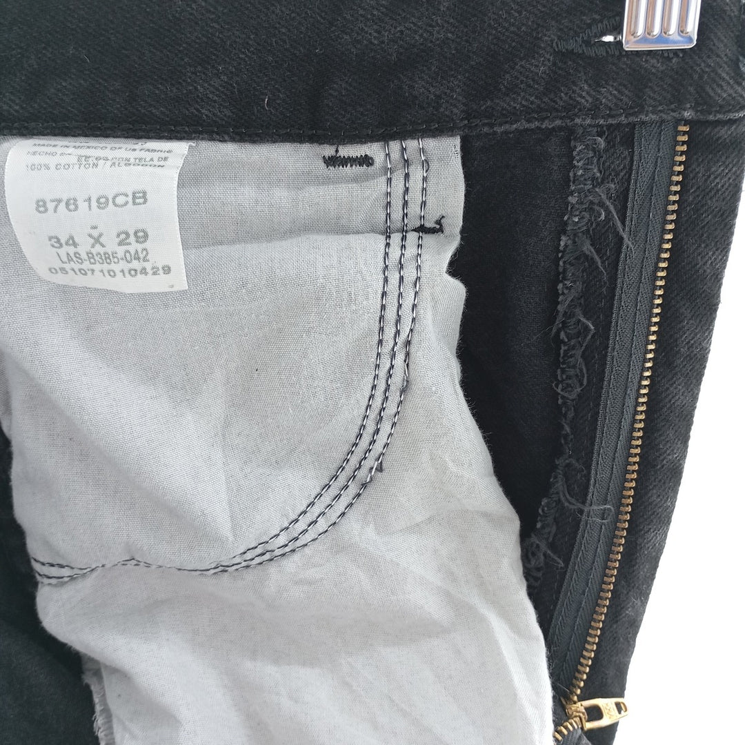 Rustler Black Denim Straight Denim Pants for Men, W34 equivalent cotton black type Vintage Second Hand
