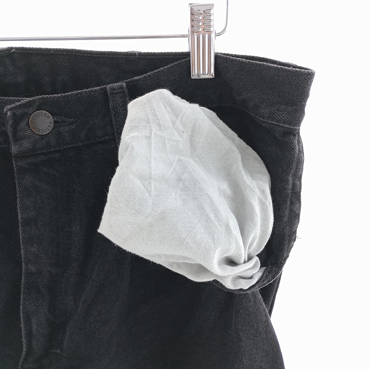 Rustler Black Denim Straight Denim Pants for Men, W34 equivalent cotton black type Vintage Second Hand