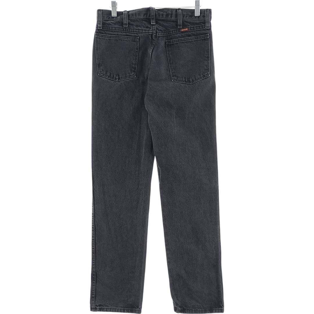 Rustler Black Denim Straight Denim Pants for Men, W30 equivalent cotton black type Vintage Second Hand