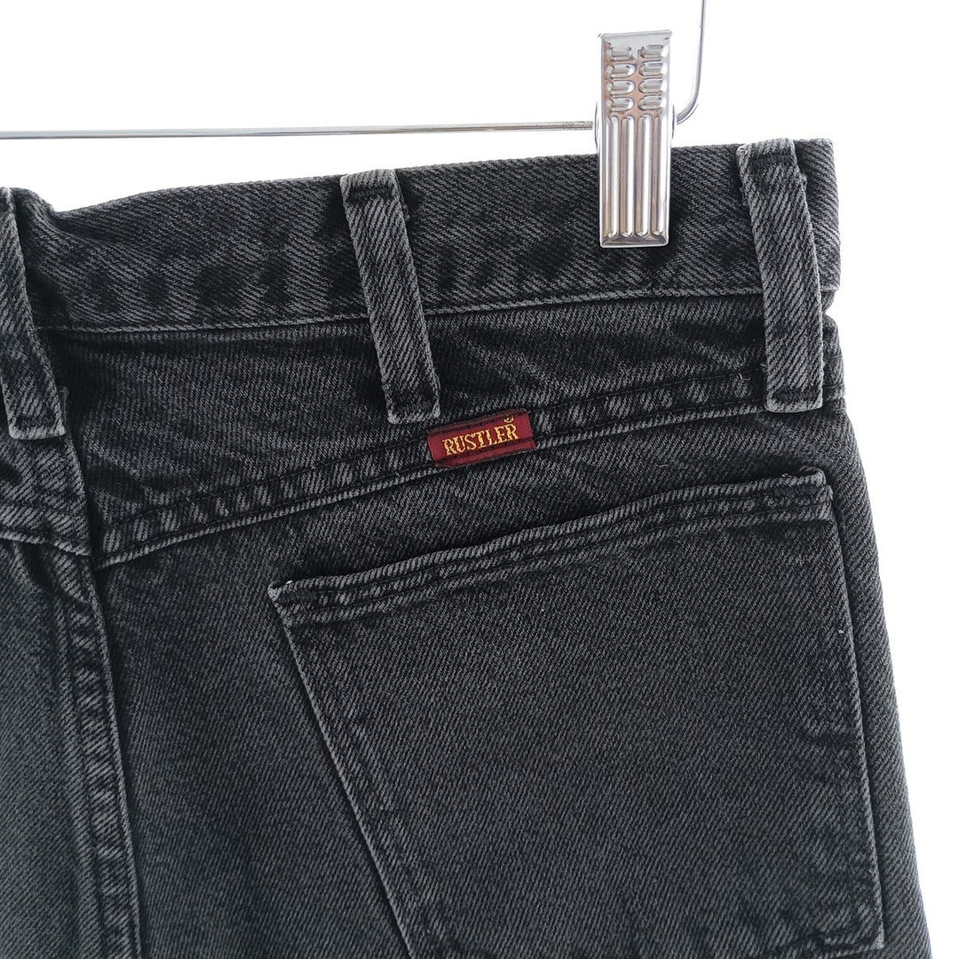 Rustler Black Denim Straight Denim Pants for Men, W30 equivalent cotton black type Vintage Second Hand