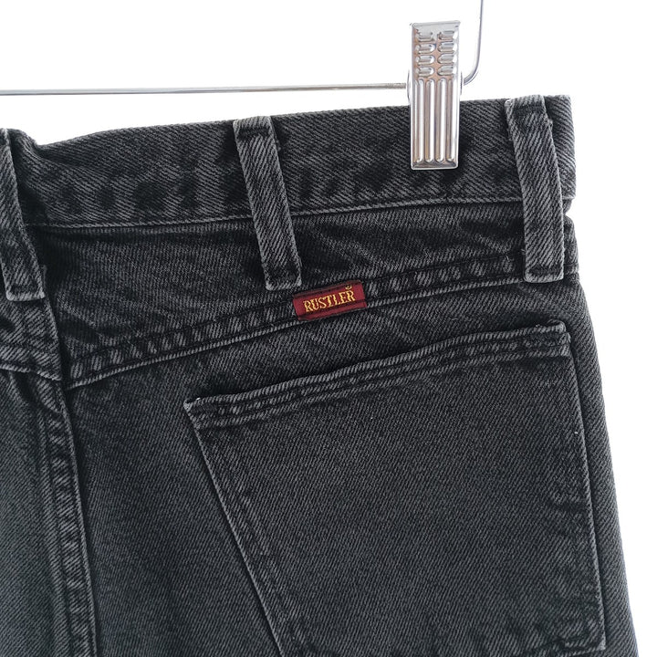 Rustler Black Denim Straight Denim Pants for Men, W30 equivalent cotton black type Vintage Second Hand