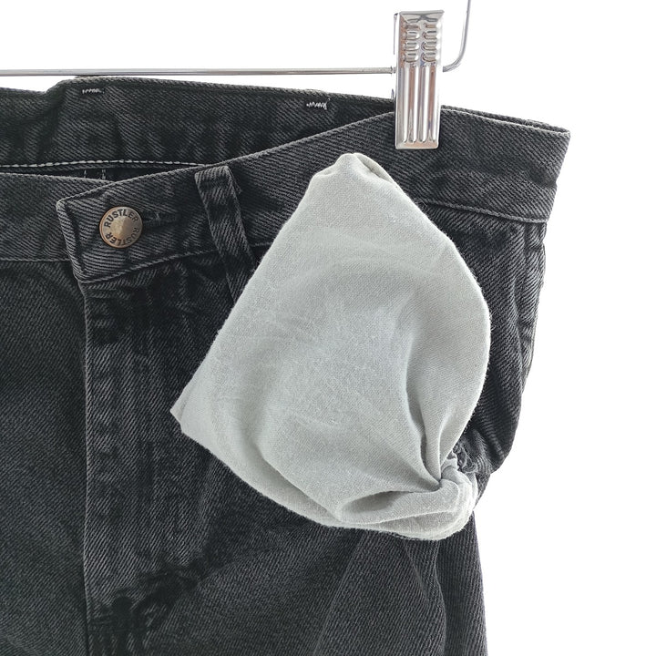 Rustler Black Denim Straight Denim Pants for Men, W30 equivalent cotton black type Vintage Second Hand