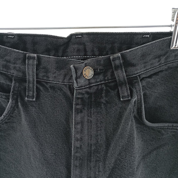 Rustler Black Denim Straight Denim Pants for Men, W30 equivalent cotton black type Vintage Second Hand