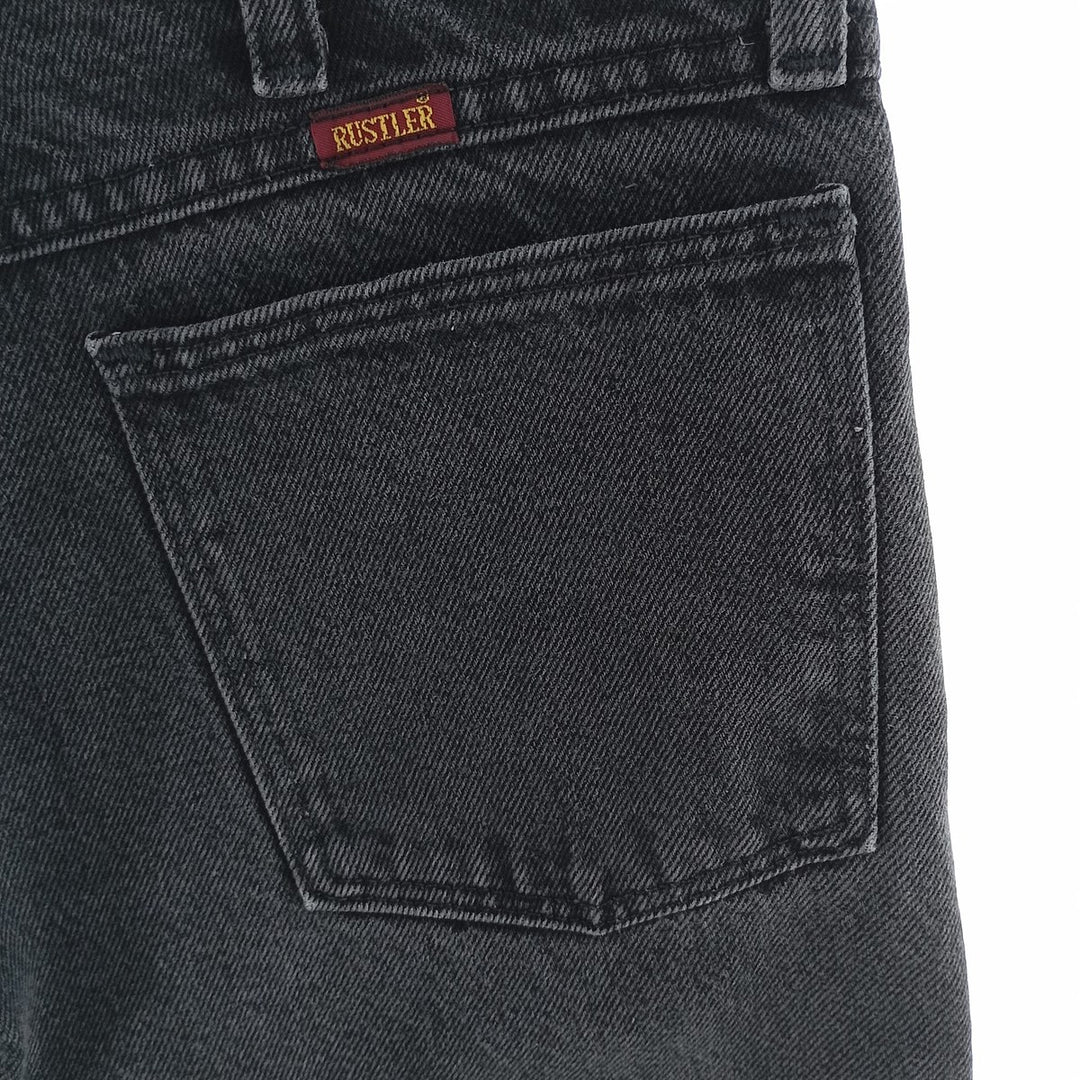 Rustler Black Denim Straight Denim Pants for Men, W30 equivalent cotton black type Vintage Second Hand