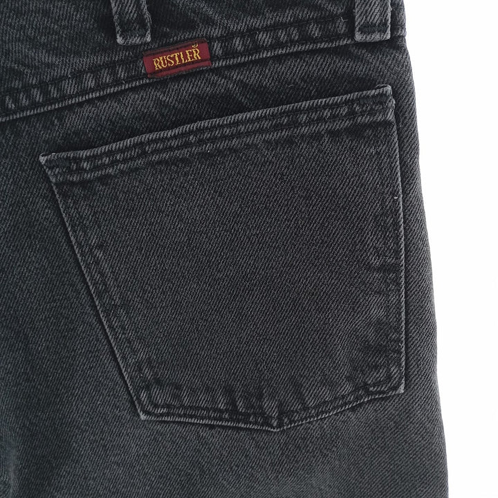 Rustler Black Denim Straight Denim Pants for Men, W30 equivalent cotton black type Vintage Second Hand