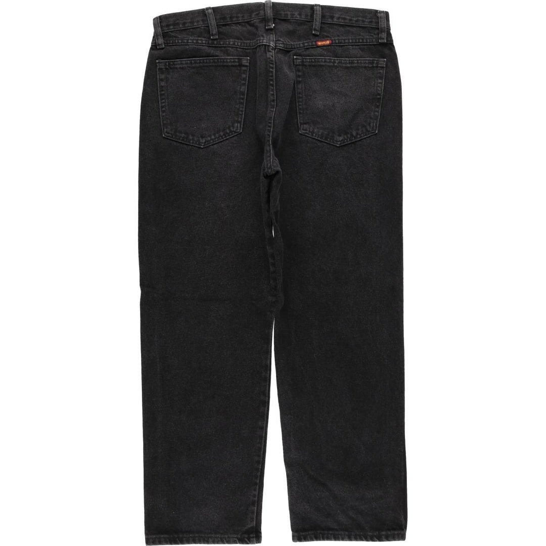 Rustler Black Denim Straight Denim Pants for Men, W35 equivalent cotton black type Vintage Second Hand