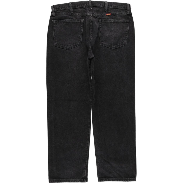 Rustler Black Denim Straight Denim Pants for Men, W35 equivalent cotton black type Vintage Second Hand