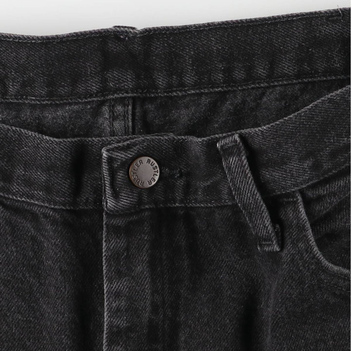 Rustler Black Denim Straight Denim Pants for Men, W35 equivalent cotton black type Vintage Second Hand