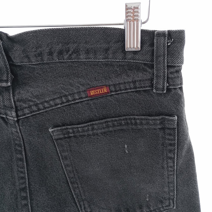 Rustler Black Denim Straight Denim Pants for Men, W30 equivalent cotton black type Vintage Second Hand