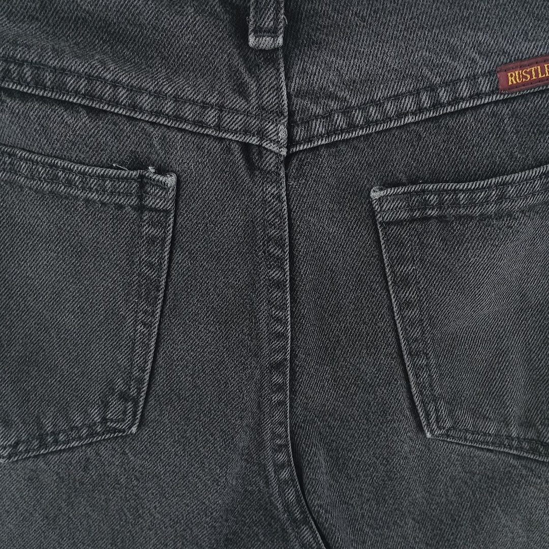 Rustler Black Denim Straight Denim Pants for Men, W30 equivalent cotton black type Vintage Second Hand