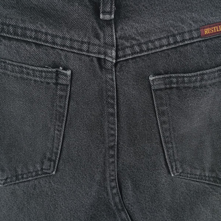 Rustler Black Denim Straight Denim Pants for Men, W30 equivalent cotton black type Vintage Second Hand