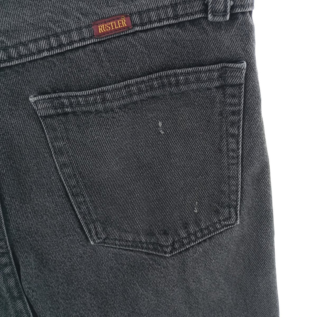 Rustler Black Denim Straight Denim Pants for Men, W30 equivalent cotton black type Vintage Second Hand