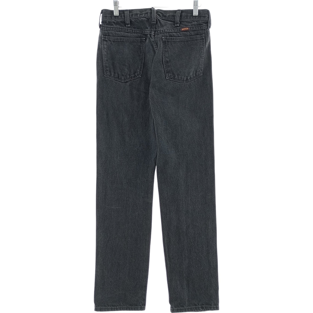 Rustler Black Denim Straight Denim Pants for Men, W30 equivalent cotton black type Vintage Second Hand
