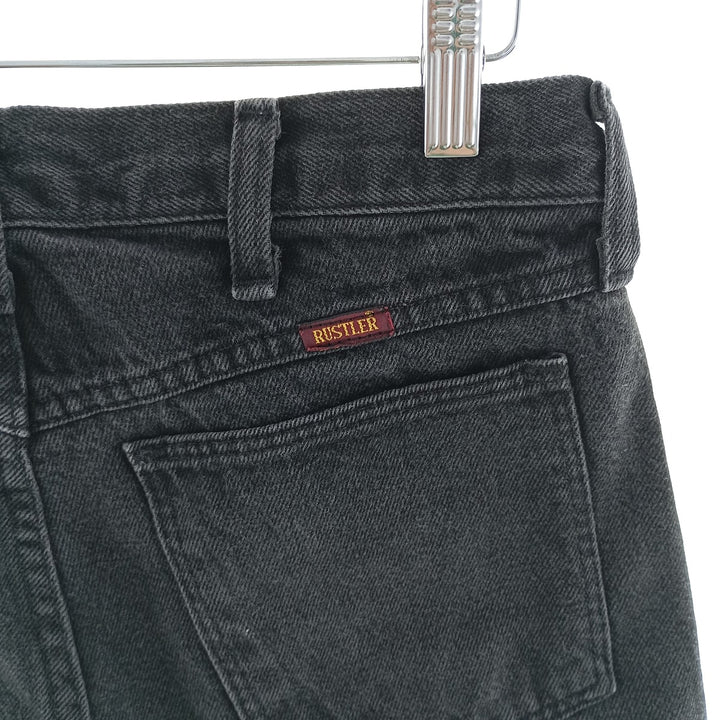 Rustler Black Denim Straight Denim Pants for Men, W30 equivalent cotton black type Vintage Second Hand