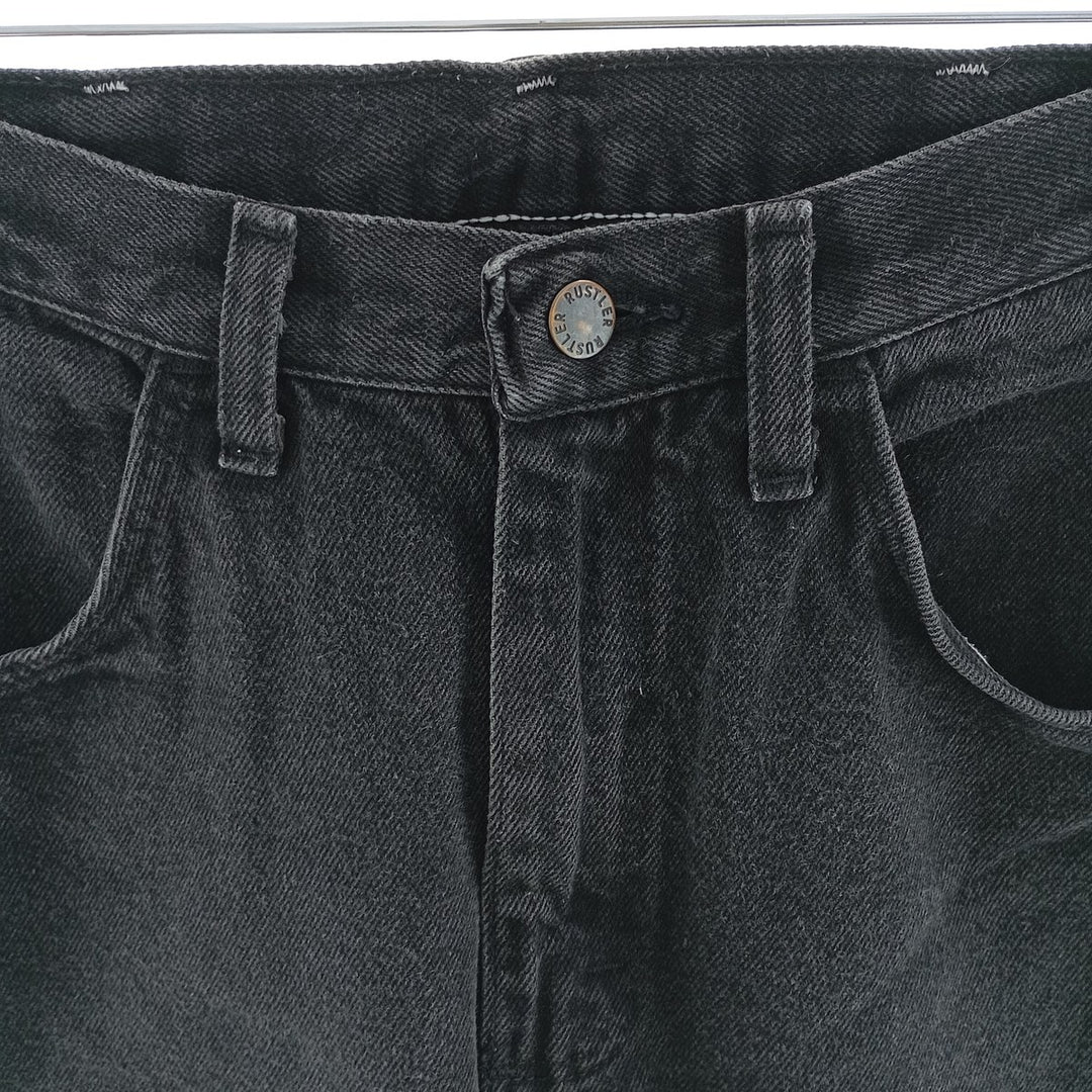 Rustler Black Denim Straight Denim Pants for Men, W30 equivalent cotton black type Vintage Second Hand