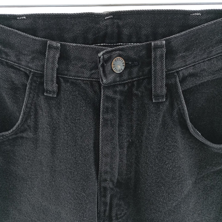 Rustler Black Denim Straight Denim Pants for Men, W30 equivalent cotton black type Vintage Second Hand