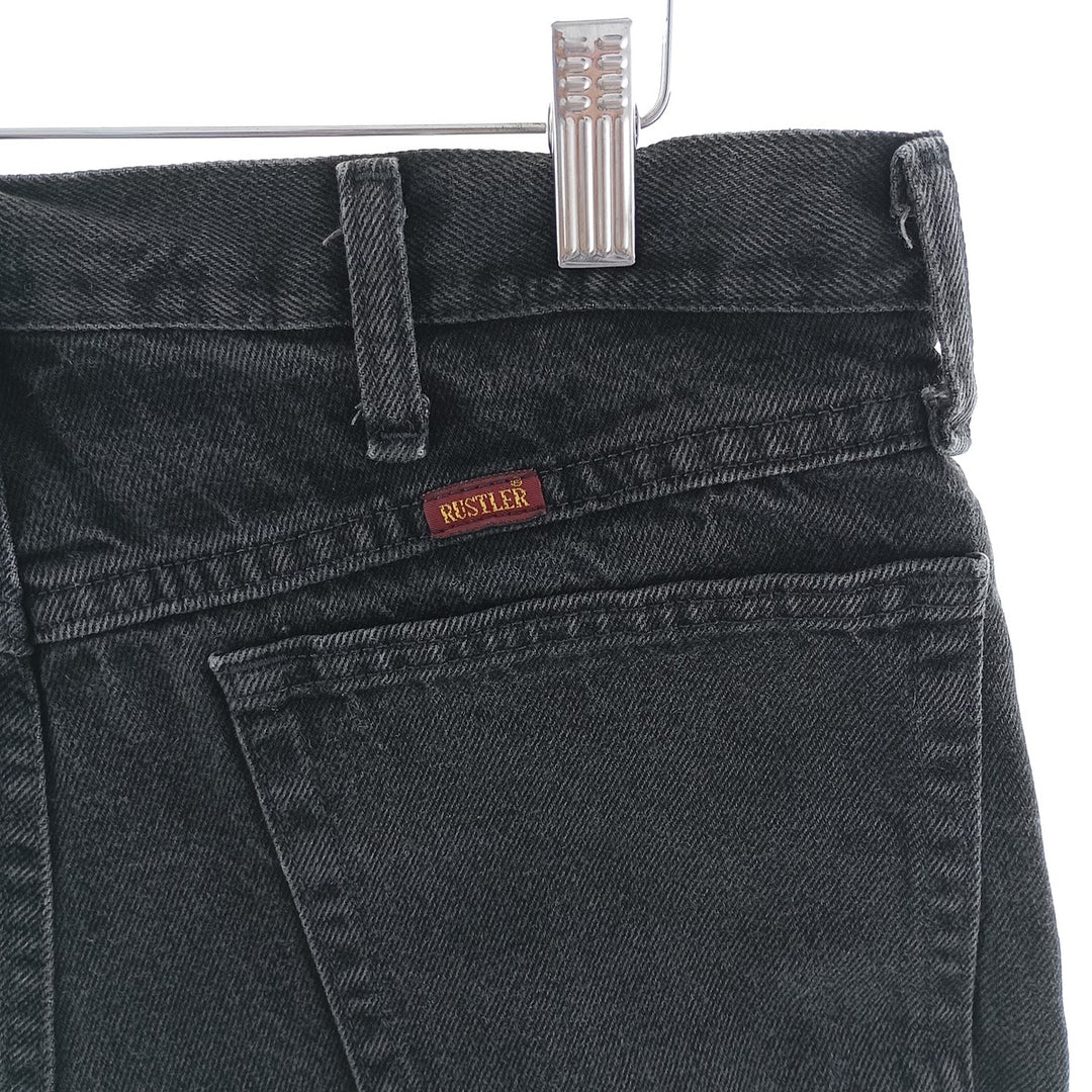 Rustler Black Denim Tapered Denim Pants, Men's Size 34 cotton black type Vintage Second Hand