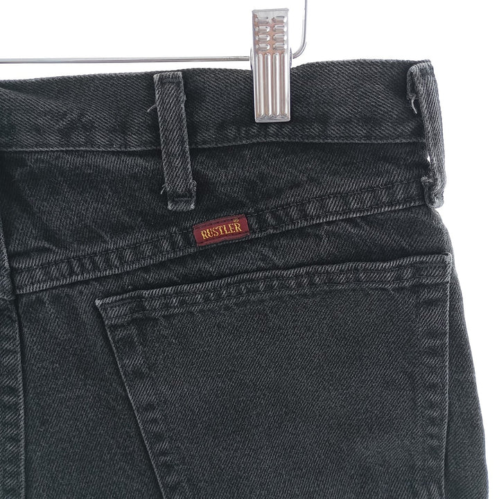Rustler Black Denim Tapered Denim Pants, Men's Size 34 cotton black type Vintage Second Hand