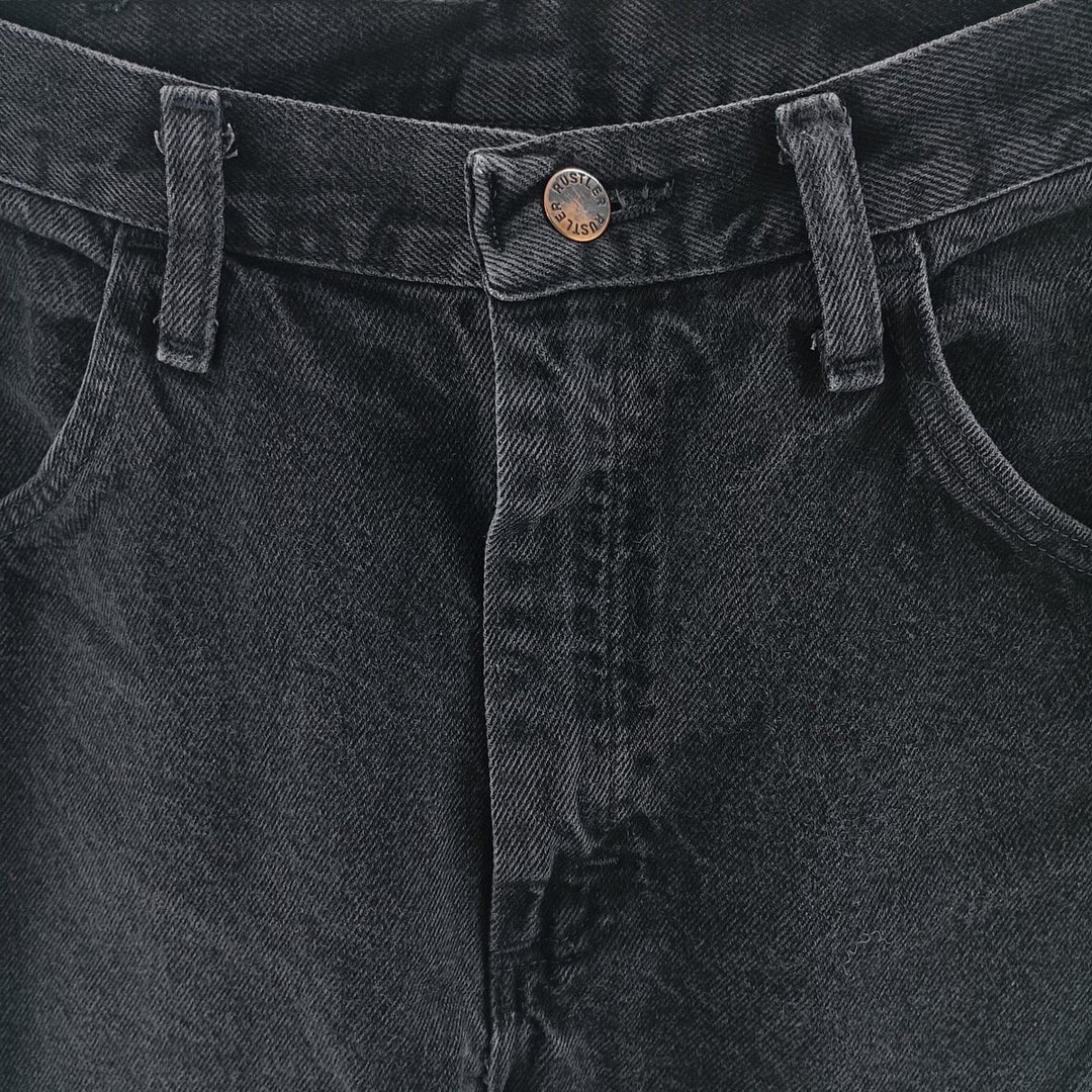 Rustler Black Denim Tapered Denim Pants, Men's Size 34 cotton black type Vintage Second Hand