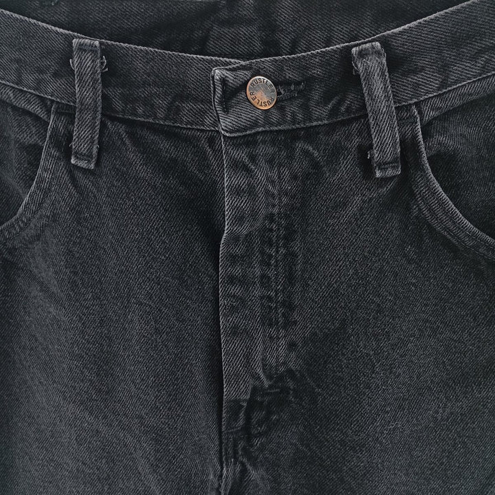 Rustler Black Denim Tapered Denim Pants, Men's Size 34 cotton black type Vintage Second Hand