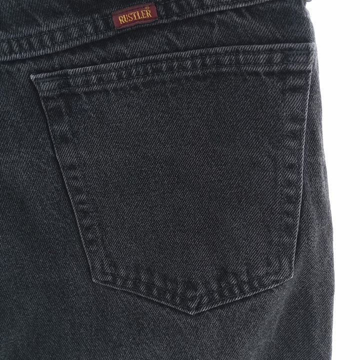 Rustler Black Denim Tapered Denim Pants, Men's Size 34 cotton black type Vintage Second Hand