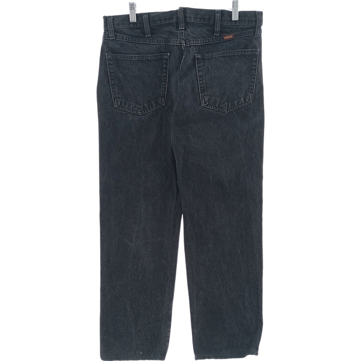 Rustler Black Denim Straight Denim Pants for Men, W34 equivalent cotton black type Vintage Second Hand