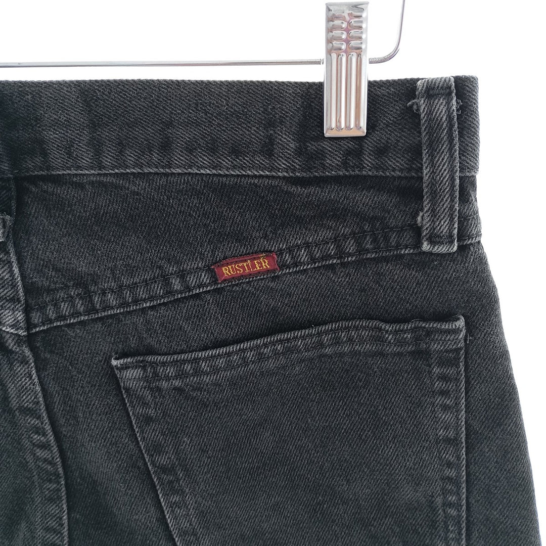 Rustler Black Denim Tapered Denim Pants, Men's Size W29 cotton black type Vintage Second Hand