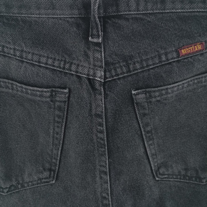 Rustler Black Denim Tapered Denim Pants, Men's Size W29 cotton black type Vintage Second Hand