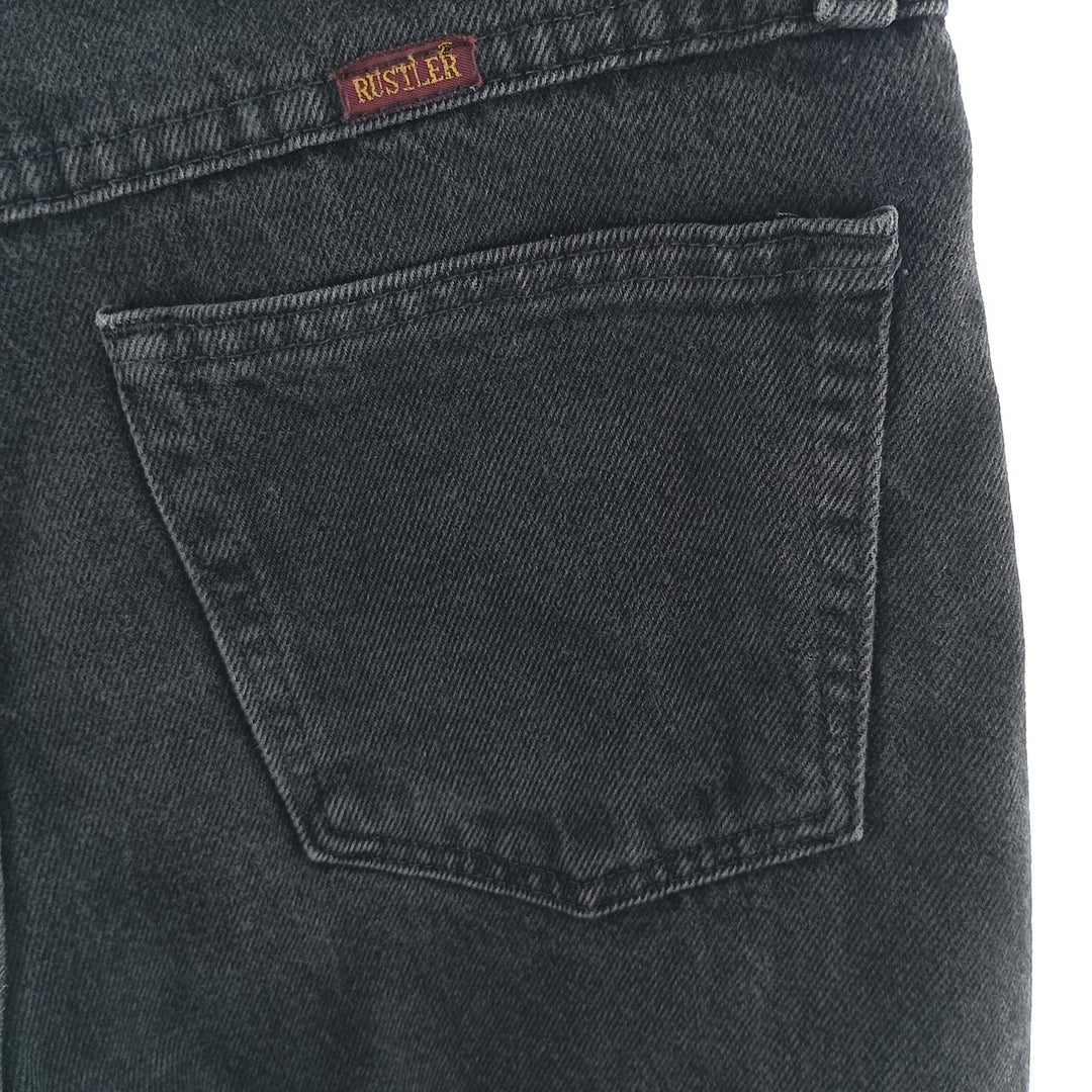 Rustler Black Denim Tapered Denim Pants, Men's Size W29 cotton black type Vintage Second Hand