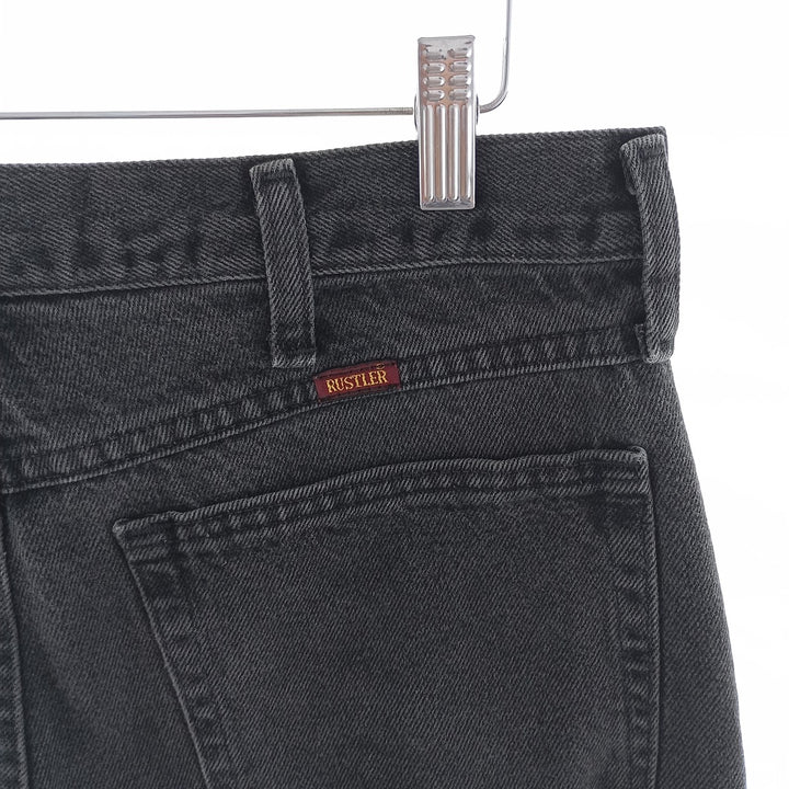 RUSTLER Black Denim Tapered Denim Pants, Men's Size W33 cotton black type Vintage Second Hand