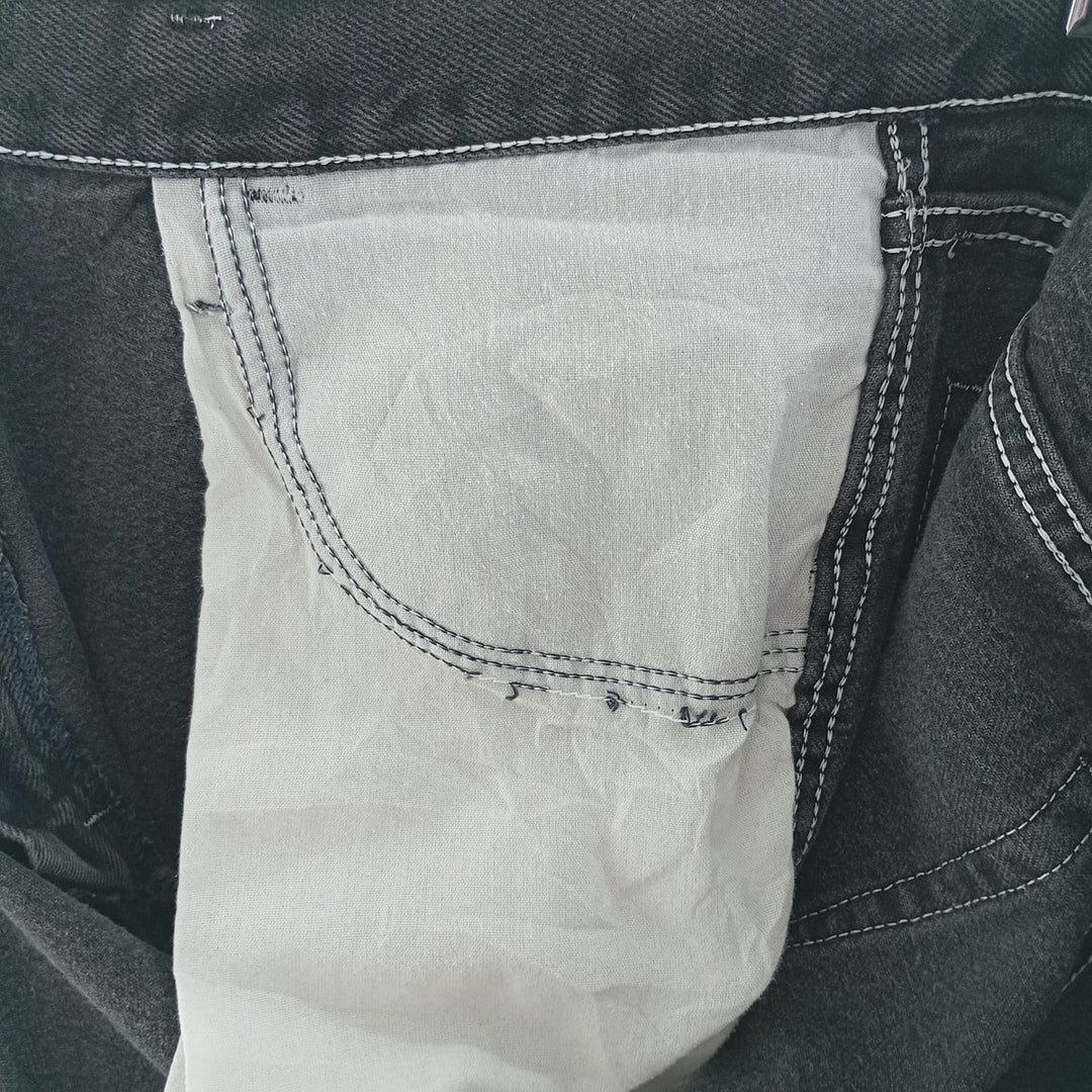 RUSTLER Black Denim Tapered Denim Pants, Men's Size W33 cotton black type Vintage Second Hand