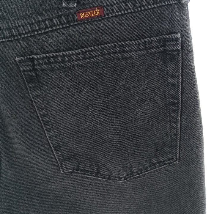 RUSTLER Black Denim Tapered Denim Pants, Men's Size W33 cotton black type Vintage Second Hand