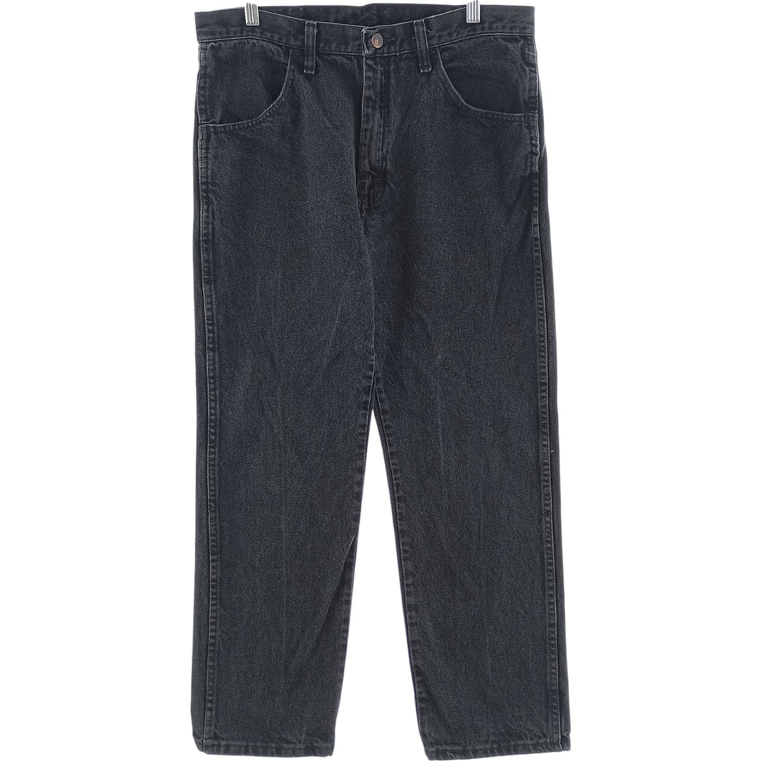 Rustler Black Denim Straight Denim Pants for Men, W33 equivalent cotton black type Vintage Second Hand