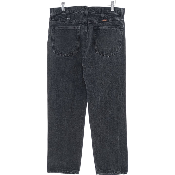 Rustler Black Denim Straight Denim Pants for Men, W33 equivalent cotton black type Vintage Second Hand