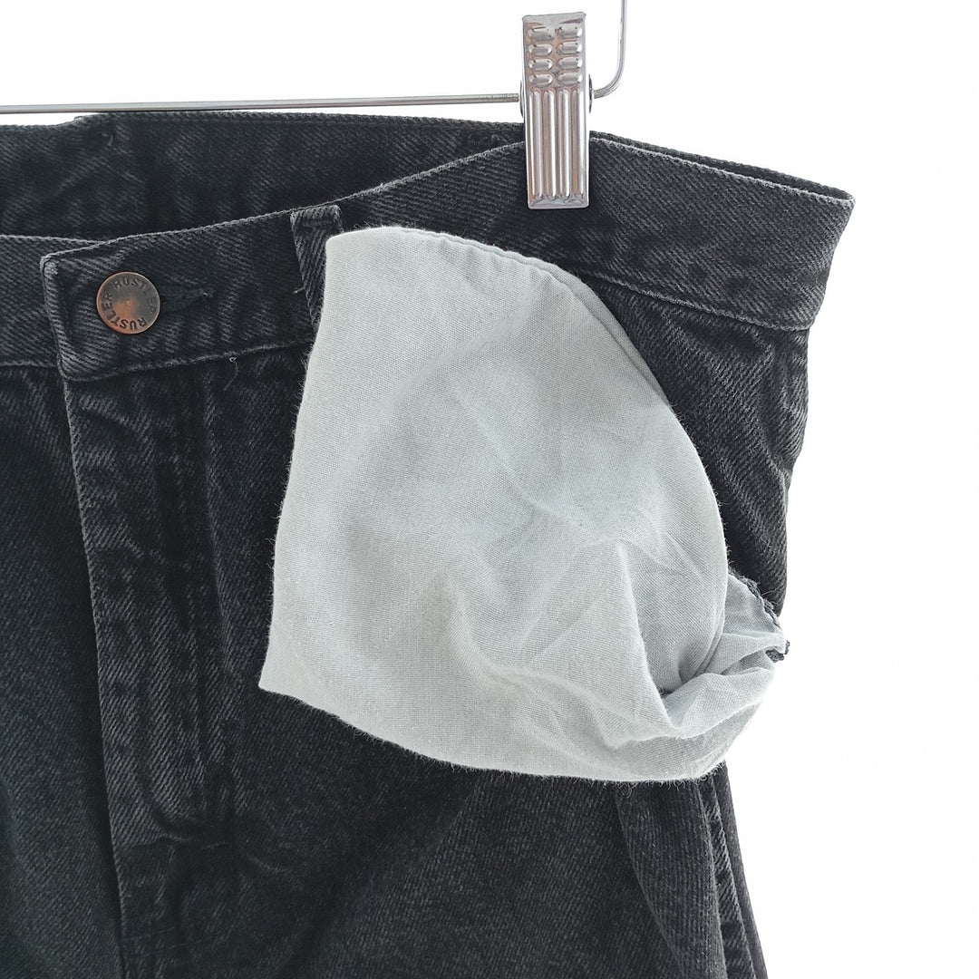Rustler Black Denim Straight Denim Pants for Men, W33 equivalent cotton black type Vintage Second Hand