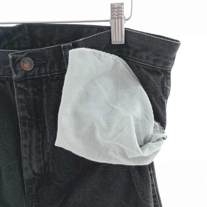 Rustler Black Denim Straight Denim Pants for Men, W33 equivalent cotton black type Vintage Second Hand