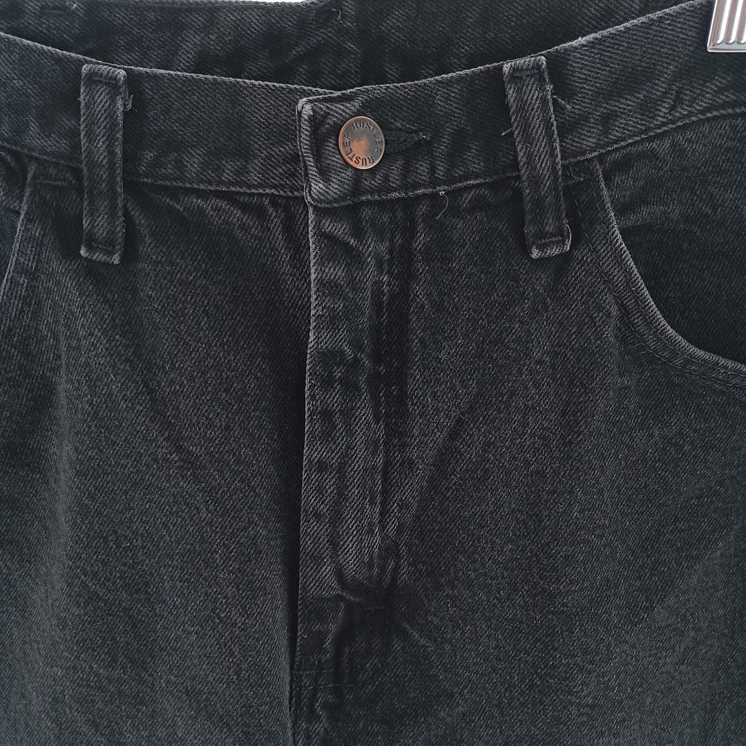 Rustler Black Denim Straight Denim Pants for Men, W33 equivalent cotton black type Vintage Second Hand