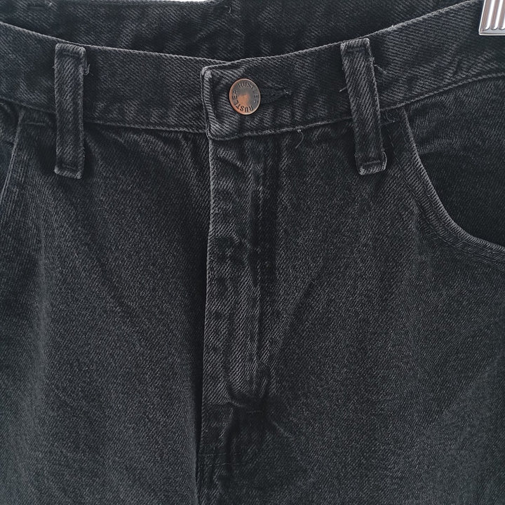 Rustler Black Denim Straight Denim Pants for Men, W33 equivalent cotton black type Vintage Second Hand