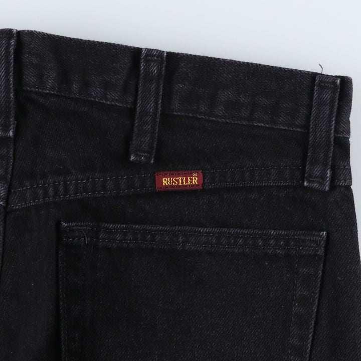 Rustler Black Denim Straight Denim Pants for Men, W31 equivalent cotton black type Vintage Second Hand