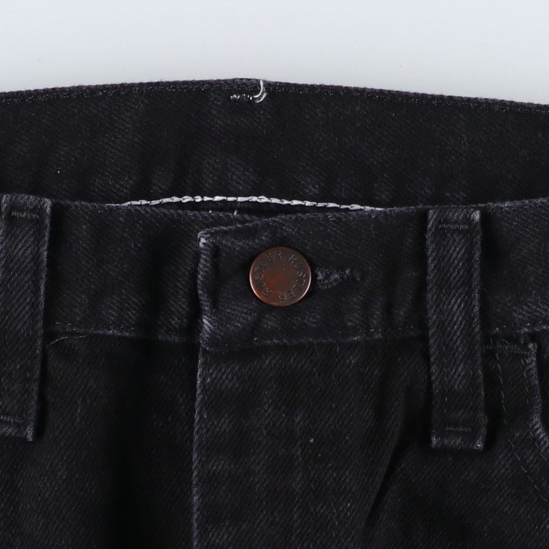 Rustler Black Denim Straight Denim Pants for Men, W31 equivalent cotton black type Vintage Second Hand