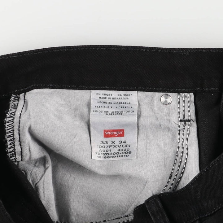 2000'S Wrangler black denim tapered denim pants, men's size W34 cotton black type Vintage Second Hand