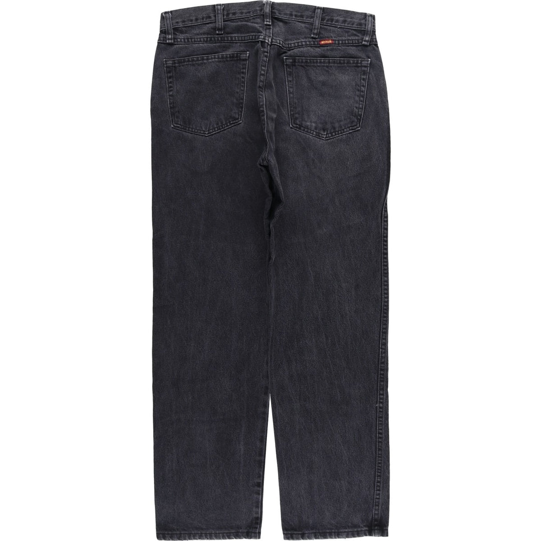 Rustler Black Denim Straight Denim Pants for Men, W33 equivalent cotton black type Vintage Second Hand