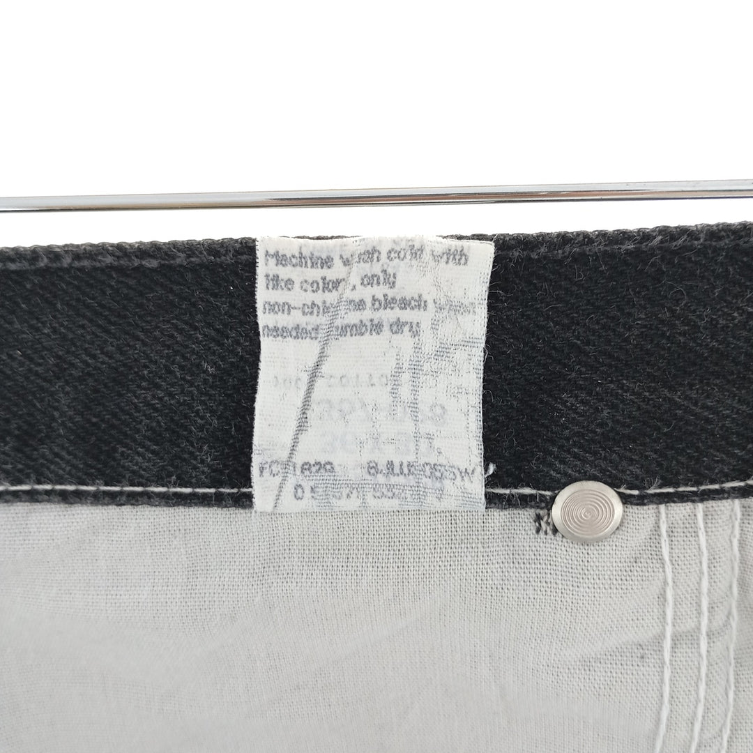 Vintage 1990'S Wrangler tapered black denim pants, made in the USA, men's size W35. cotton black type Vintage Second Hand