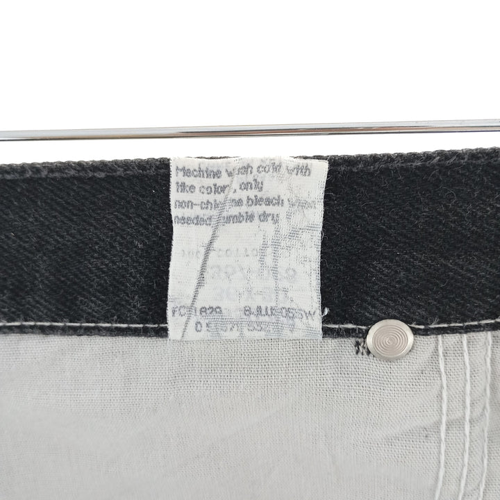 Vintage 1990'S Wrangler tapered black denim pants, made in the USA, men's size W35. cotton black type Vintage Second Hand